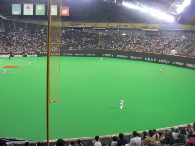 試合開始直後の球場内の風景